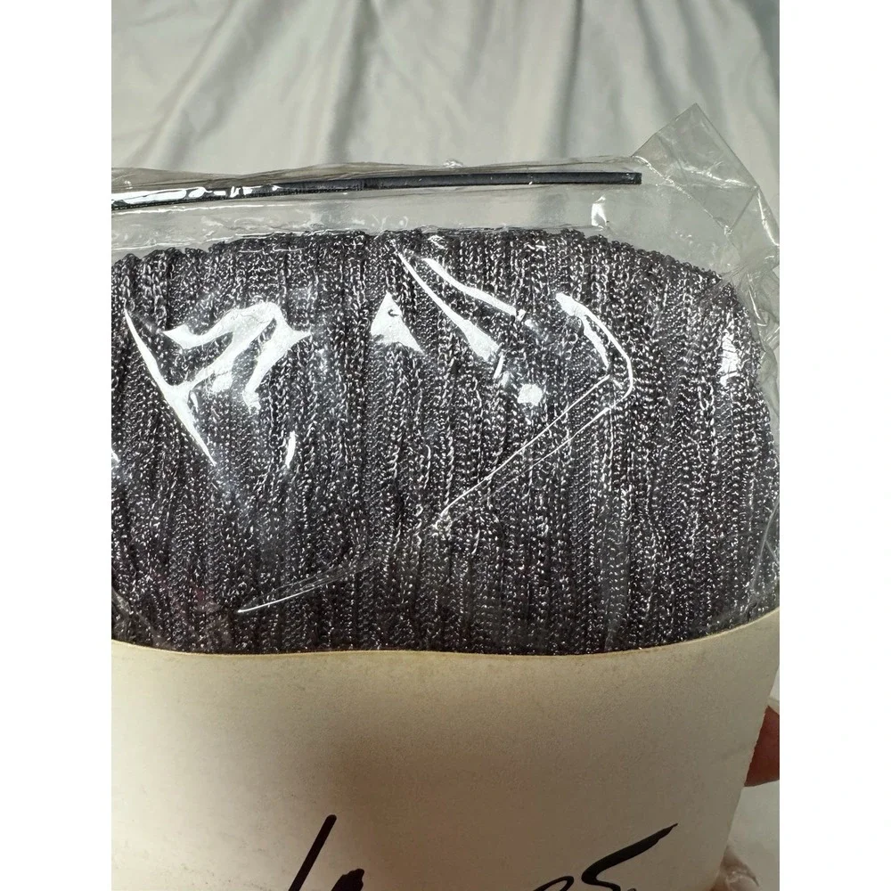 Hanes Legwear Vintage Shiny Rib Control Top Tights Gray Size CD Style 3684 NOS